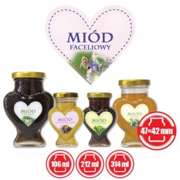 Širdelių etiketės, 50 vnt., skirtos facelijų medui