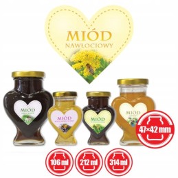 Širdelių etiketės, 50 vnt., auksarankiams medui