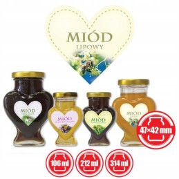 50 širdelių etikečių liepų medui