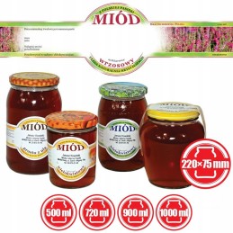 Apvalios etiketės viržių medui, 100 vnt