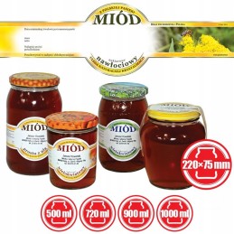 Apvalios auksarankės medaus etiketės, 100 vnt