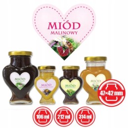 Širdelės etiketės, 50 vnt., aviečių medui