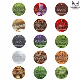 75x prieskonių lipdukų etiketės stiklainiams