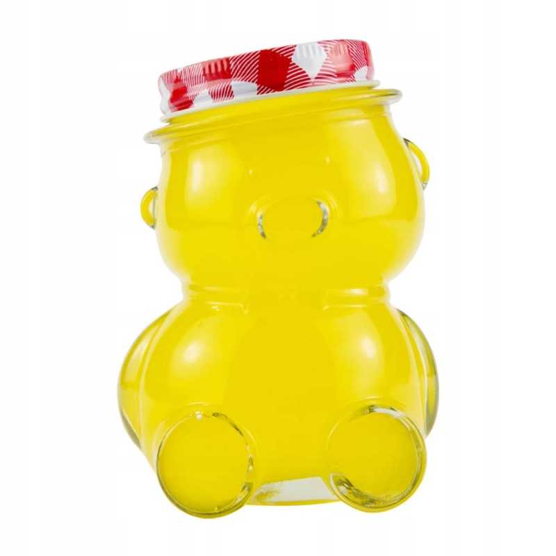 Meškiukas 150ml stiklinis indelis su dangteliu medaus