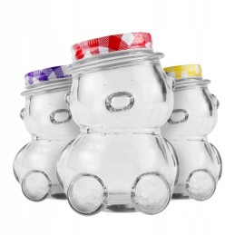 Meškiukas 150ml stiklinis indelis su dangteliu medaus