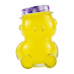 Meškiukas 150ml stiklinis indelis su dangteliu medaus