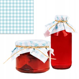 10x mėlynų dangtelių servetėlės stiklainiams