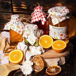 10x mėlynų dangtelių servetėlės stiklainiams