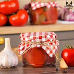 10 dangtelių rinkinys raudoniems konservų stiklainiams