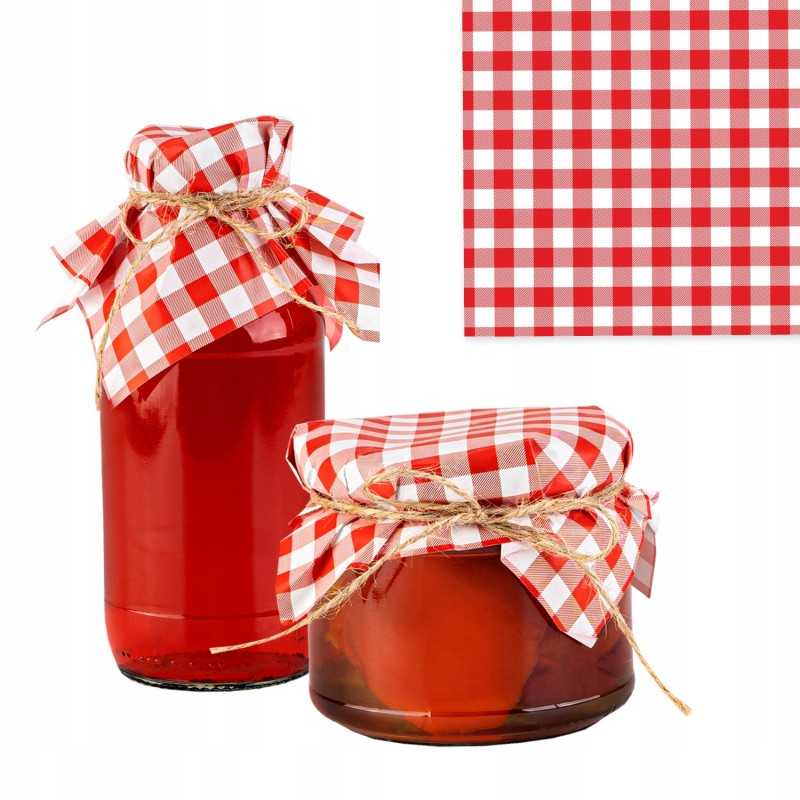 10x raudoni kamšteliai stiklainiams, konservų buteliams