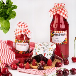 10x raudoni kamšteliai stiklainiams, konservų buteliams