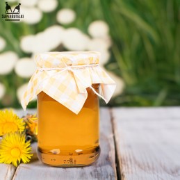 10x kamšteliai uogienių stiklainiams, geltona tinklelis