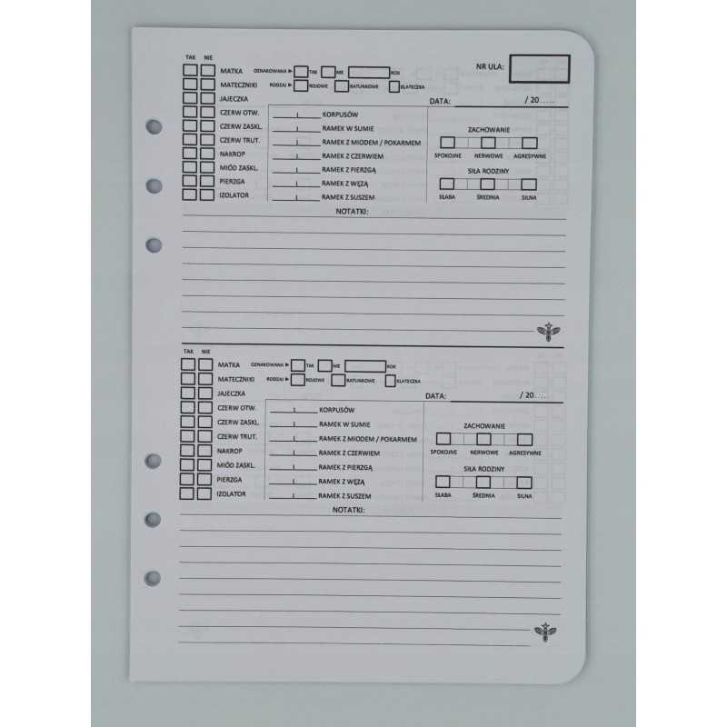 Bitininkystės sąsiuvinis – įdėklai