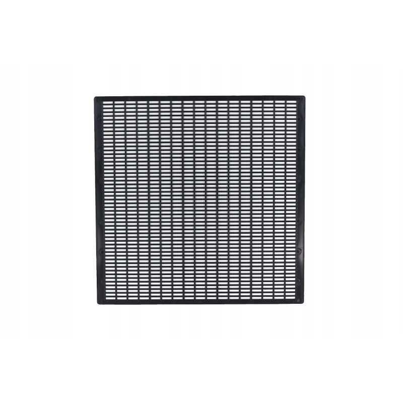 Pertvaros grotelės į / išeina. juodas plastikas, horizontalus