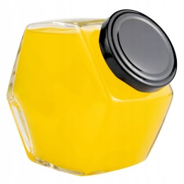 Šešiakampis dekoratyvinis indelis 380ml uogienė medaus prieskoniai