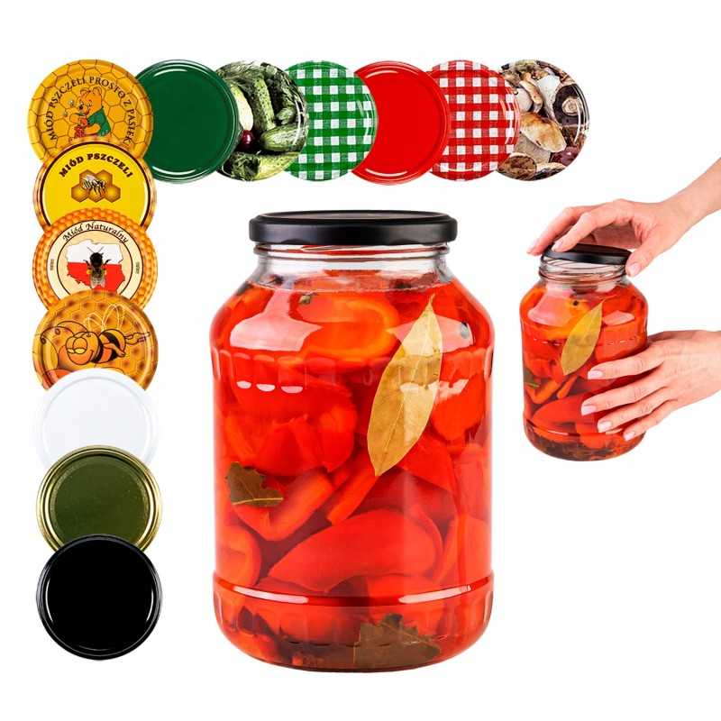 🥒_xDD52_ 🍓 Stiklinis 1,5 l indas su metaliniu dangteliu 🍏 🌶