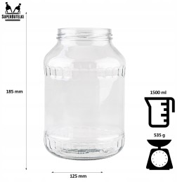 🥒_xDD52_ 🍓 Stiklinis 1,5 l indas su metaliniu dangteliu 🍏 🌶