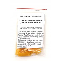 Skaičiai aviliams nuo 1 iki 30, spalvingi avilių žymėjimai