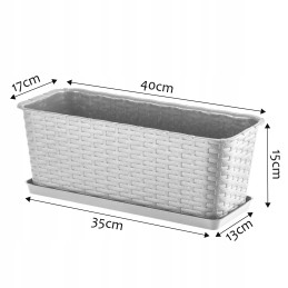 Balcony flowerpot box saucer gray 40cm