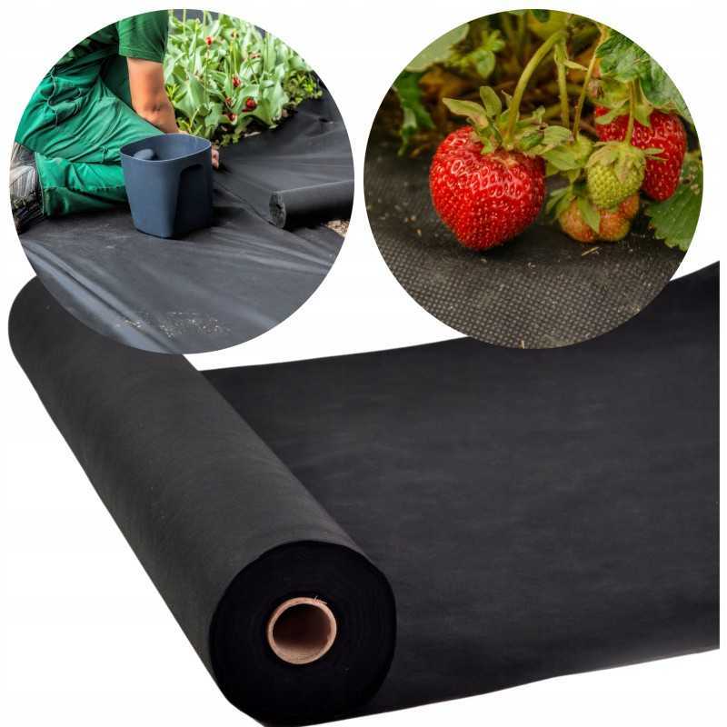 Agrotekstilės mulčiavimas nuo piktžolių, juodas, 1,6 x 5 metrai, 50 g/m²