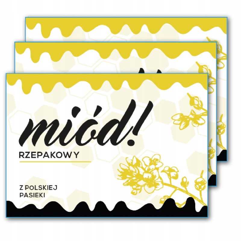 Aukščiausios kokybės rapsų medaus etikečių lipdukai, 6 vnt., atsparūs vandeniui