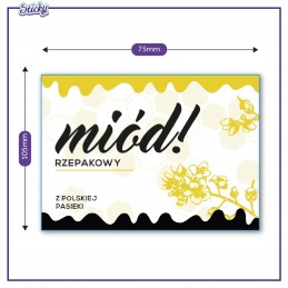 Aukščiausios kokybės rapsų medaus etikečių lipdukai, 6 vnt., atsparūs vandeniui