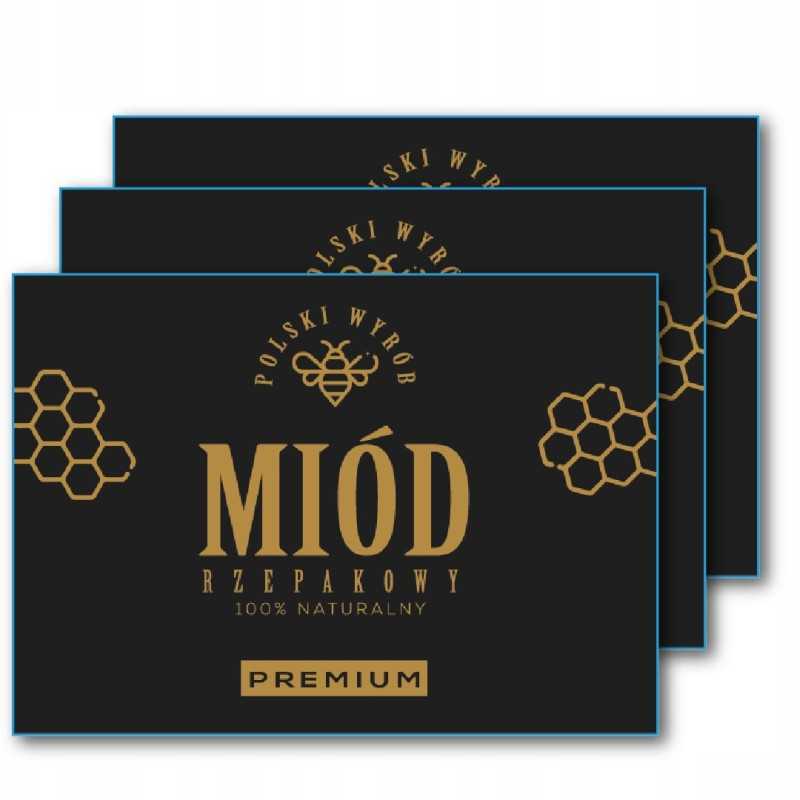 Aukščiausios kokybės rapsų medaus etikečių lipdukai, 6 vnt., atsparūs vandeniui