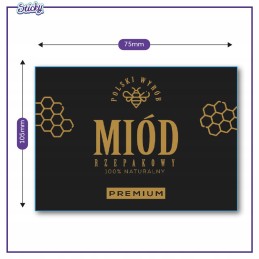 Aukščiausios kokybės rapsų medaus etikečių lipdukai, 6 vnt., atsparūs vandeniui