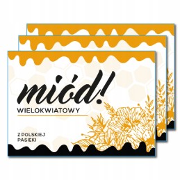 Aukščiausios kokybės kelių gėlių medaus etikečių lipdukai, 6 vnt., atsparūs vandeniui