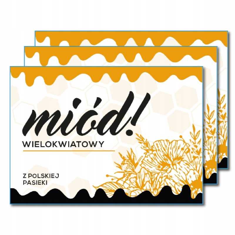 Aukščiausios kokybės kelių gėlių medaus etikečių lipdukai, 6 vnt., atsparūs vandeniui