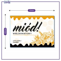 Aukščiausios kokybės kelių gėlių medaus etikečių lipdukai, 6 vnt., atsparūs vandeniui