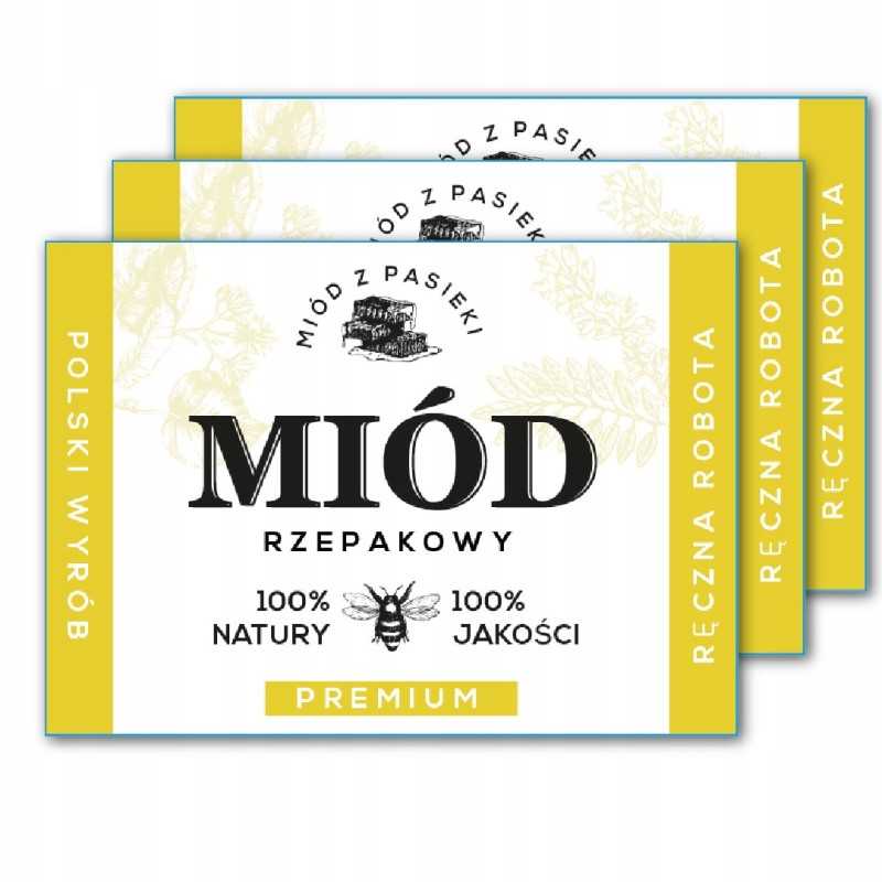 Aukščiausios kokybės rapsų medaus etikečių lipdukai, 6 vnt., atsparūs vandeniui