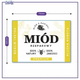 Aukščiausios kokybės rapsų medaus etikečių lipdukai, 6 vnt., atsparūs vandeniui