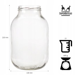 Stiklinis indas 2 l 2000 ml