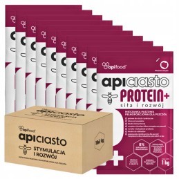 Baltyminė tešla + baltyminis maistas bitėms.