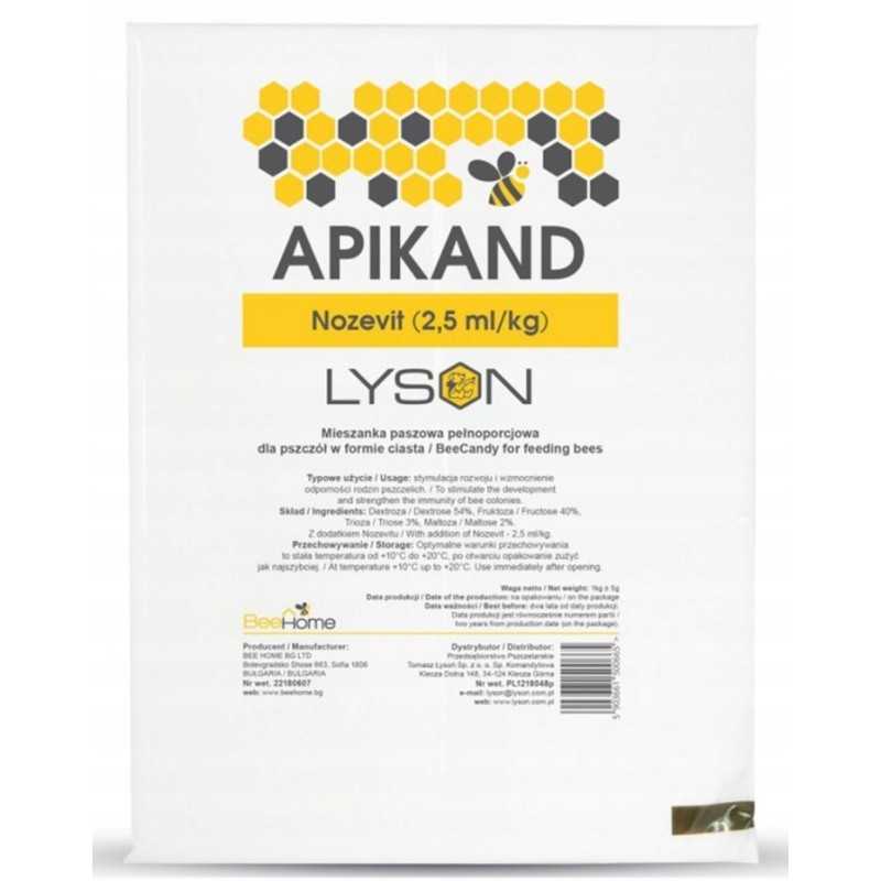 Siūlome puikų maistą bitėms - apikandas su nozevit 1 kg - labai geras šviežias produktas!
