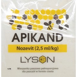 apikand - nozevit (2,5 ml/kg) pyrago maistas bitėms