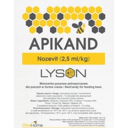 apikand - nozevit (2,5 ml/kg) pyrago maistas bitėms