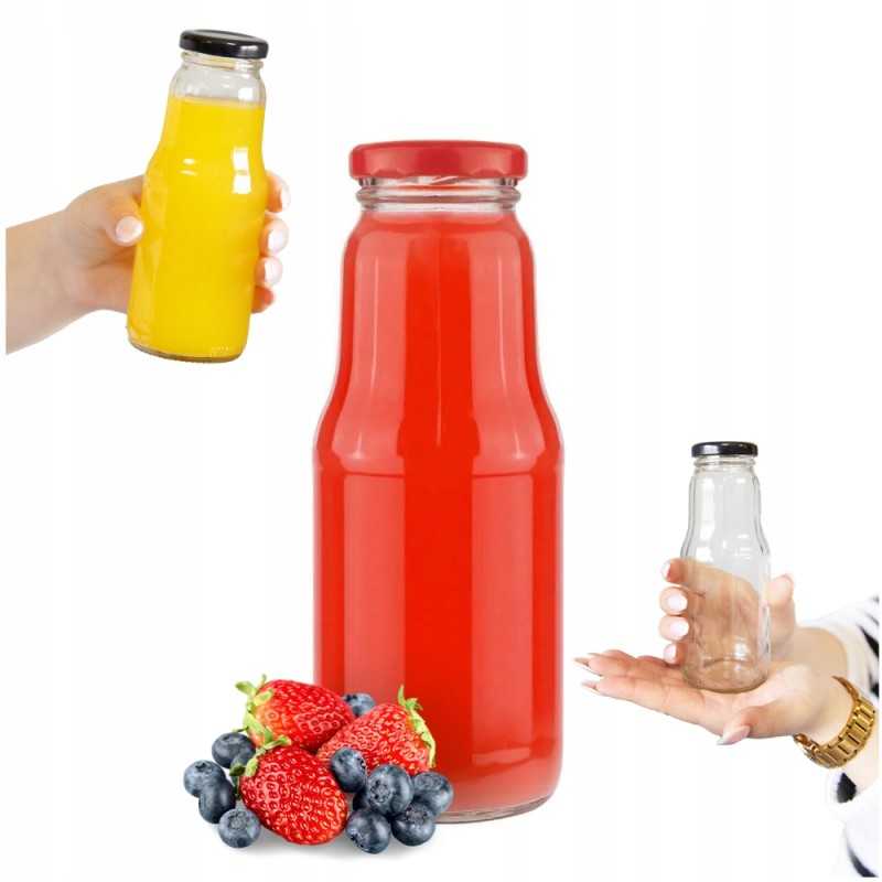 5x vaisiais dekoruotas buteliukas 300 ml + dangtelis