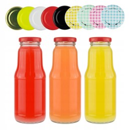 5x vaisiais dekoruotas buteliukas 300 ml + dangtelis