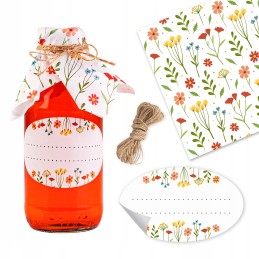 10x lipnūs lipdukai, etiketės + dangteliai, servetėlės konservų stiklainiams