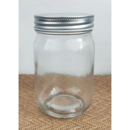 Žvakių indelis su sidabriniu dangteliu - 380 ml