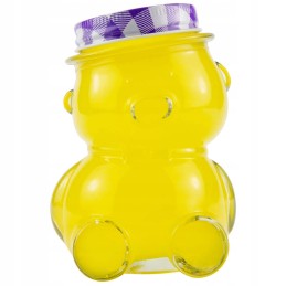 Meškiukas 300ml stiklinis indelis su dangteliu medaus