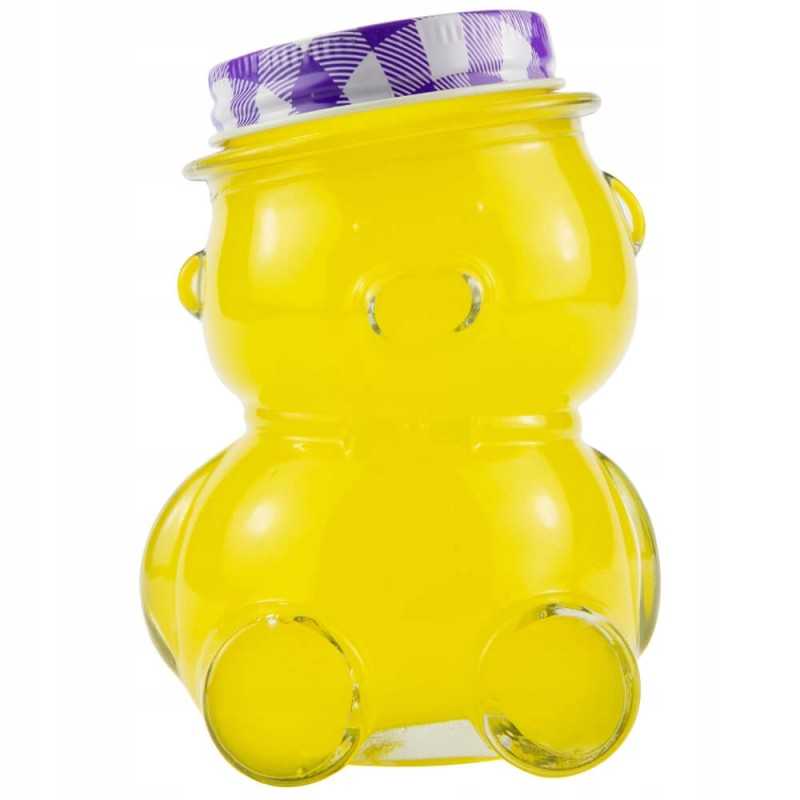 Meškiukas 300ml stiklinis indelis su dangteliu medaus