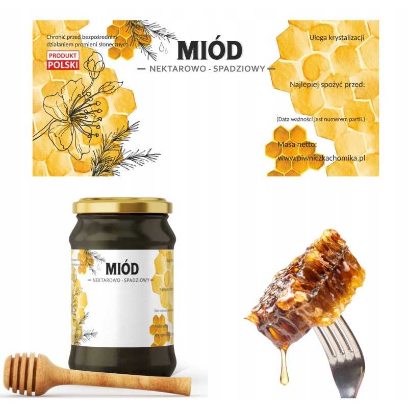 Nektaro ir lipčiaus medaus etiketės