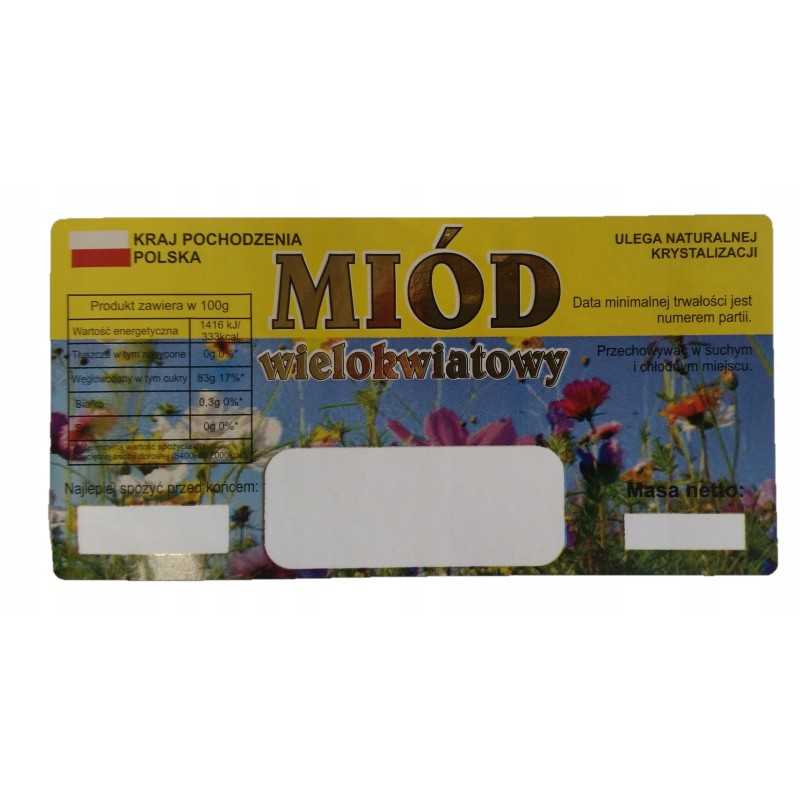 Lipnios etiketės kelių žiedų medui, dydis 120 x 60 mm