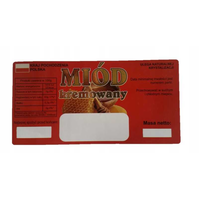 Lipnios etiketės kreminiam medui, dydis 120 x 60 mm