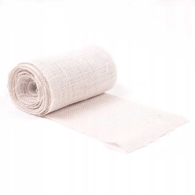 Baltas džiuto audinys, balintas džiutas, 15 cm metrais