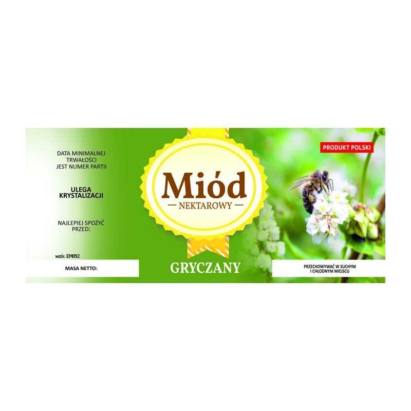 Grikių medaus etiketė em092 - maža