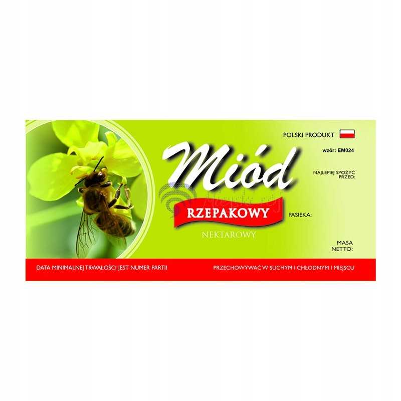 Etiketė rapsų medui em024 – maža